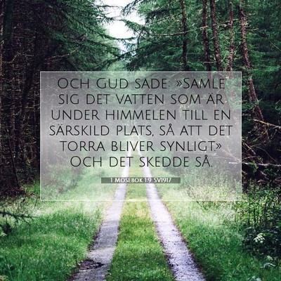 1 Mosebok 1:9 SV1917 Bild av bibelvers