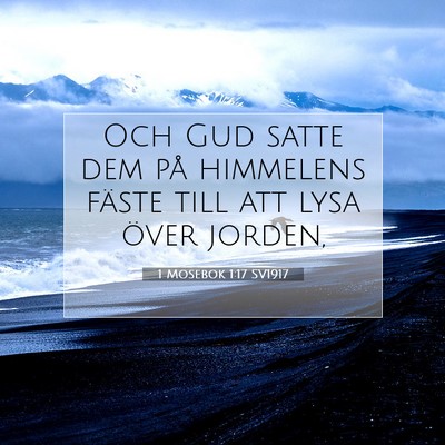 1 Mosebok 1:17 SV1917 Bild av bibelvers