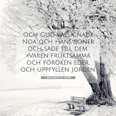 1 Mosebok 9:1 SV1917 Bild av bibelvers