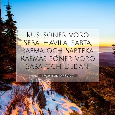 1 Mosebok 10:7 SV1917 Bild av bibelvers