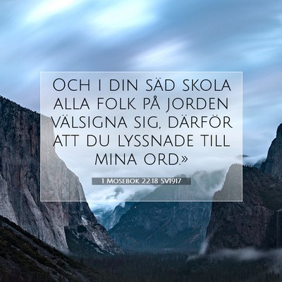 1 Mosebok 22:18 SV1917 Bild av bibelvers