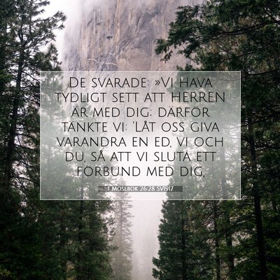 1 Mosebok 26:28 SV1917 Bild av bibelvers