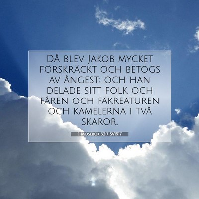 1 Mosebok 32:7 SV1917 Bild av bibelvers