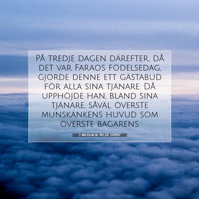 1 Mosebok 40:20 SV1917 Bild av bibelvers