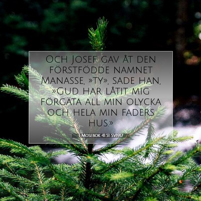 1 Mosebok 41:51 SV1917 Bild av bibelvers