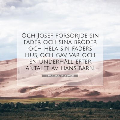 1 Mosebok 47:12 SV1917 Bild av bibelvers