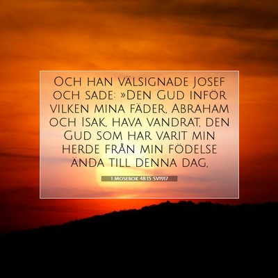 1 Mosebok 48:15 SV1917 Bild av bibelvers