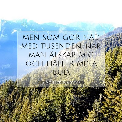 2 Mosebok 20:6 SV1917 Bild av bibelvers