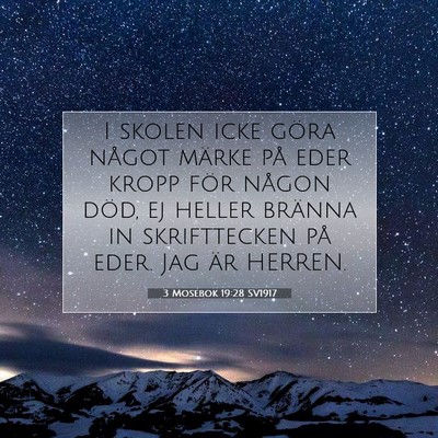 3 Mosebok 19:28 SV1917 Bild av bibelvers