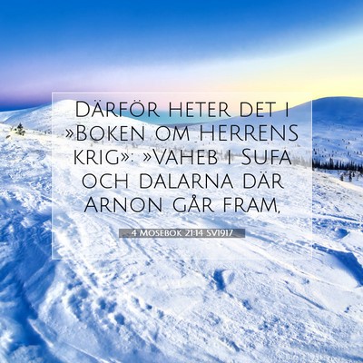 4 Mosebok 21:14 SV1917 Bild av bibelvers