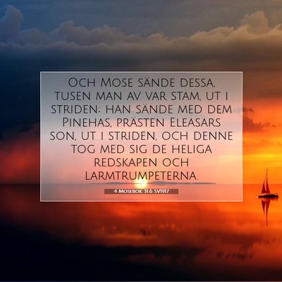 4 Mosebok 31:6 SV1917 Bild av bibelvers