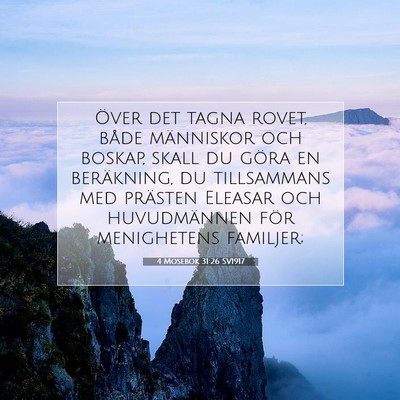 4 Mosebok 31:26 SV1917 Bild av bibelvers