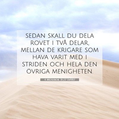 4 Mosebok 31:27 SV1917 Bild av bibelvers