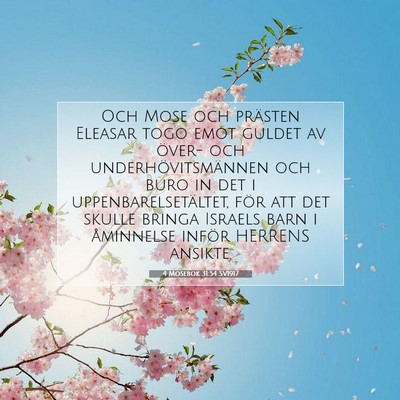 4 Mosebok 31:54 SV1917 Bild av bibelvers