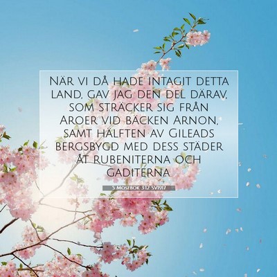 5 Mosebok 3:12 SV1917 Bild av bibelvers