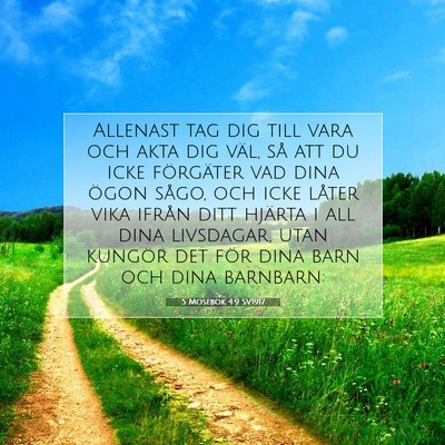 5 Mosebok 4:9 SV1917 Bild av bibelvers