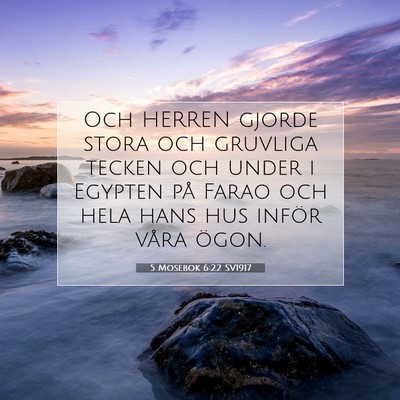 5 Mosebok 6:22 SV1917 Bild av bibelvers