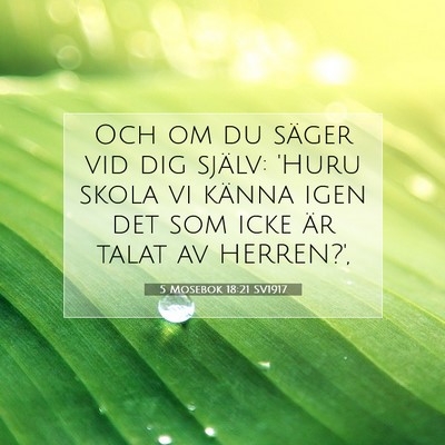 5 Mosebok 18:21 Bibelvers Förklarad