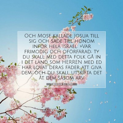 5 Mosebok 31:7 SV1917 Bild av bibelvers