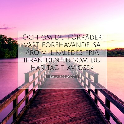 Josua 2:20 SV1917 Bild av bibelvers