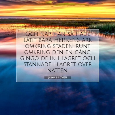 Josua 6:11 SV1917 Bild av bibelvers