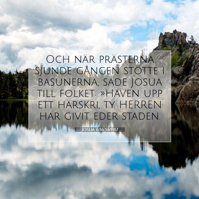 Josua 6:16 SV1917 Bild av bibelvers
