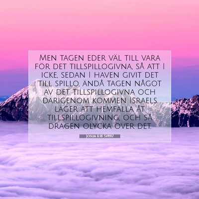 Josua 6:18 SV1917 Bild av bibelvers