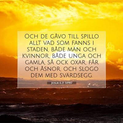 Josua 6:21 SV1917 Bild av bibelvers