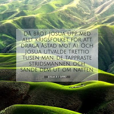 Josua 8:3 SV1917 Bild av bibelvers