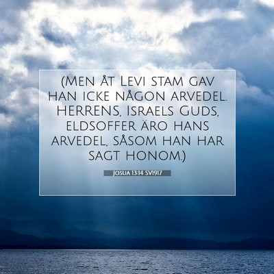 Josua 13:14 SV1917 Bild av bibelvers