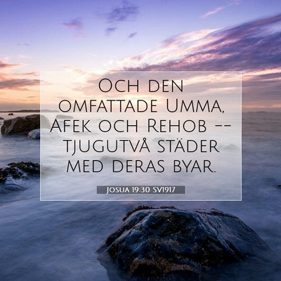 Josua 19:30 SV1917 Bild av bibelvers