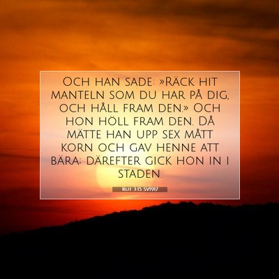 Rut 3:15 Bibelvers Förklarad