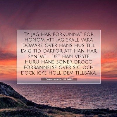 1 Samuelsboken 3:13 SV1917 Bild av bibelvers