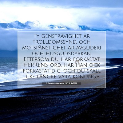 1 Samuelsboken 15:23 SV1917 Bild av bibelvers