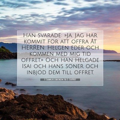 1 Samuelsboken 16:5 SV1917 Bild av bibelvers
