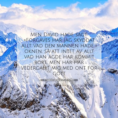 1 Samuelsboken 25:21 SV1917 Bild av bibelvers