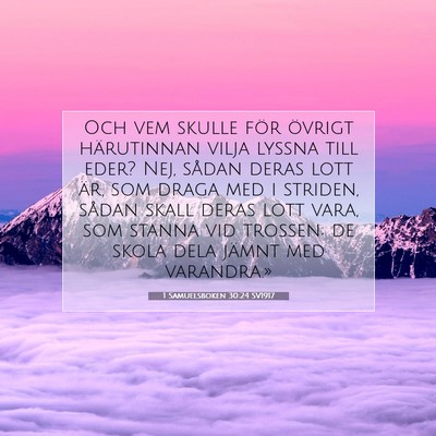 1 Samuelsboken 30:24 SV1917 Bild av bibelvers