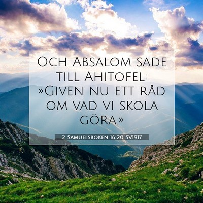 2 Samuelsboken 16:20 SV1917 Bild av bibelvers