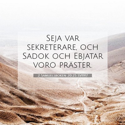 2 Samuelsboken 20:25 SV1917 Bild av bibelvers