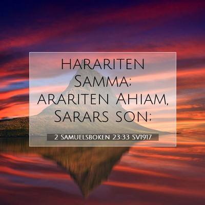 2 Samuelsboken 23:33 Bibelvers Förklarad