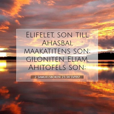 2 Samuelsboken 23:34 Bibelvers Förklarad