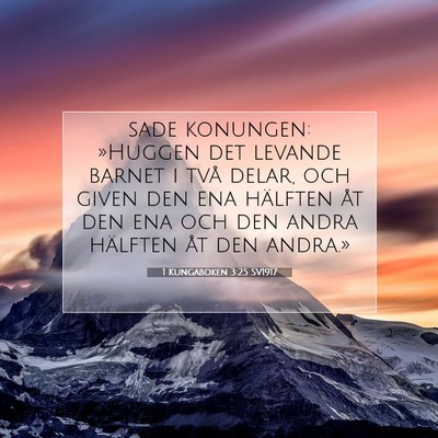 1 Kungaboken 3:25 Bibelvers Förklarad