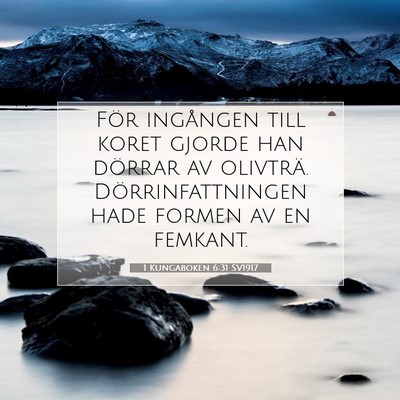 1 Kungaboken 6:31 Bibelvers Förklarad