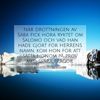 1 Kungaboken 10:1 SV1917 Bild av bibelvers