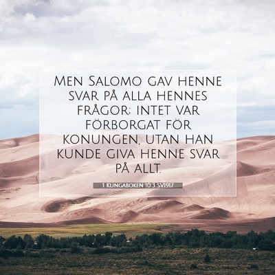 1 Kungaboken 10:3 Bibelvers Förklarad