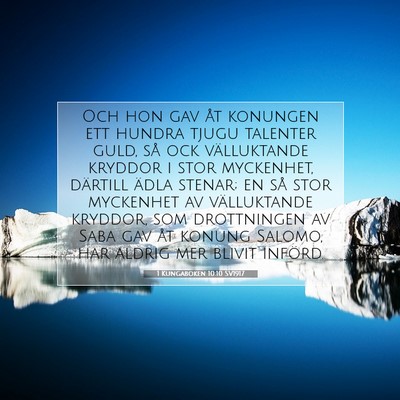 1 Kungaboken 10:10 Bibelvers Förklarad