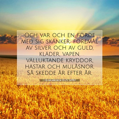 1 Kungaboken 10:25 Bibelvers Förklarad