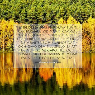 1 Krönikeboken 4:41 Bibelvers Förklarad