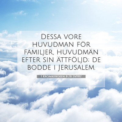 1 Krönikeboken 8:28 Bibelvers Förklarad
