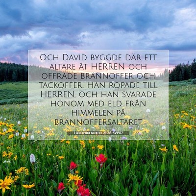 1 Krönikeboken 21:26 SV1917 Bild av bibelvers
